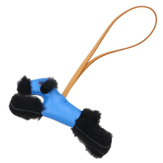 HERMES Agneau Milo Merino Charm Blue/Black