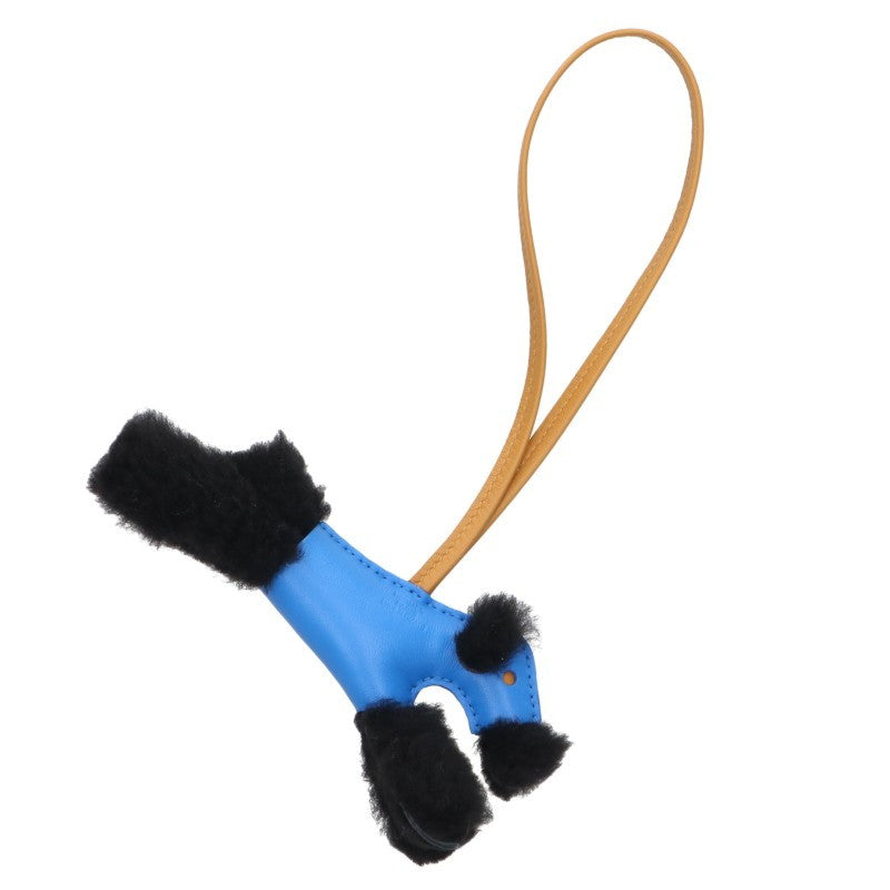 HERMES Agneau Milo Merino Charm Blue/Black