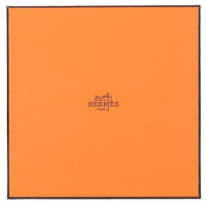 HERMES Petit Carré Mosaic Pattern Plate White Orange