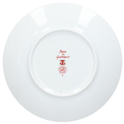 HERMES Gadalkivir No4 Pattern Bread Plate White x Red