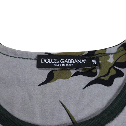 DOLCE&GABBANA Art Print Oversized Long Sleeve T-Shirt Gray Size 48