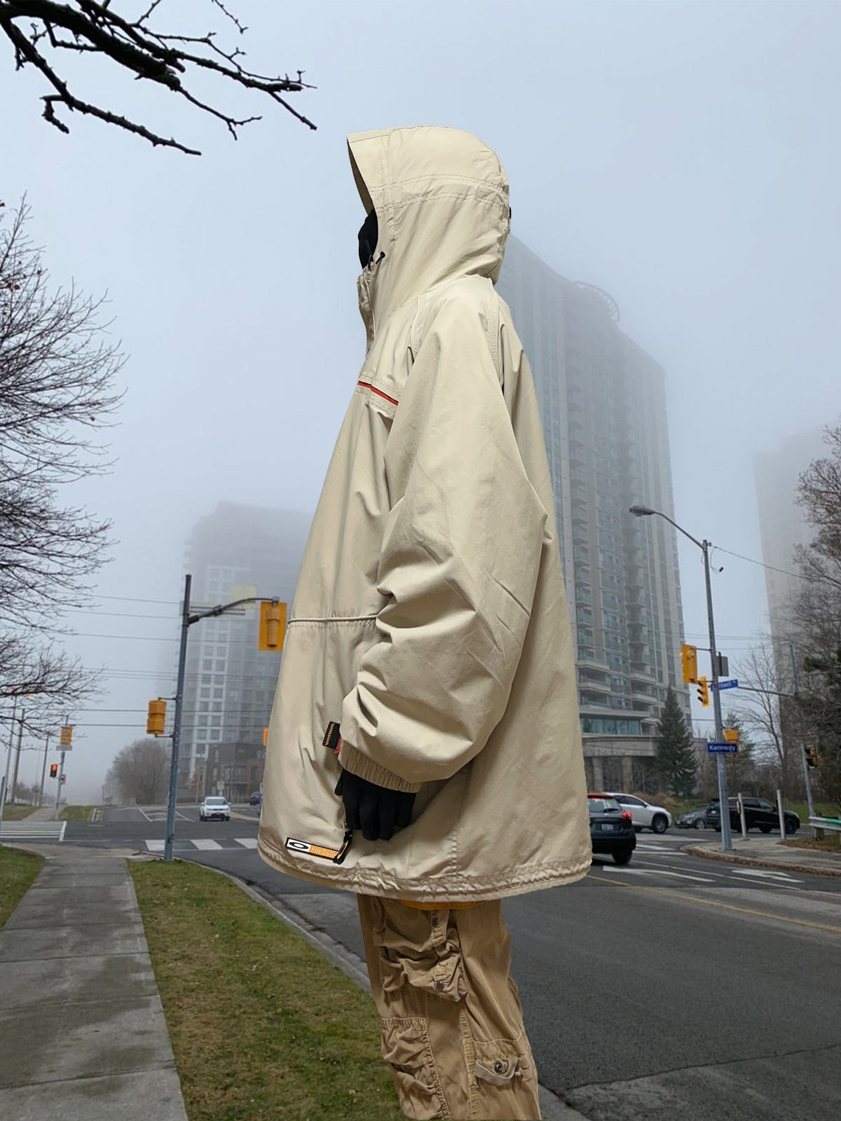 OAKLEY SOFTWARE 2000s Nylon Technical Parka Ivory Size XXL