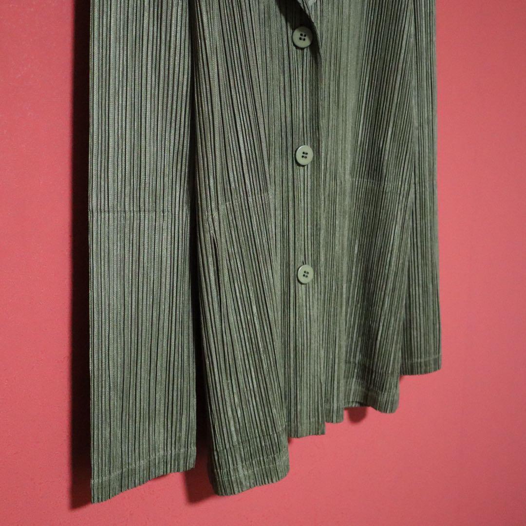 PLEATS PLEASE 08AW Pleated Tailored Blazer Green Size 3