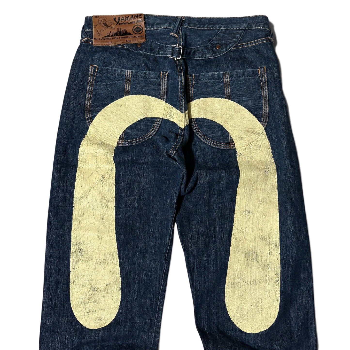 EVISU YAMANE Daikoku Painted Selvedge Jeans Size 34×32