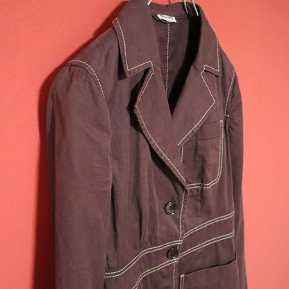Miu Miu Stitched Bordeaux Tailored Jacket Size 40