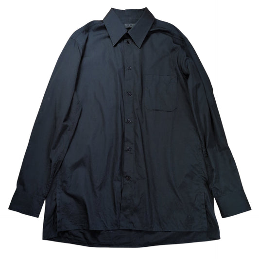 S'YTE Black Cotton Broad Regular Collar Long Sleeve Shirt Size 4
