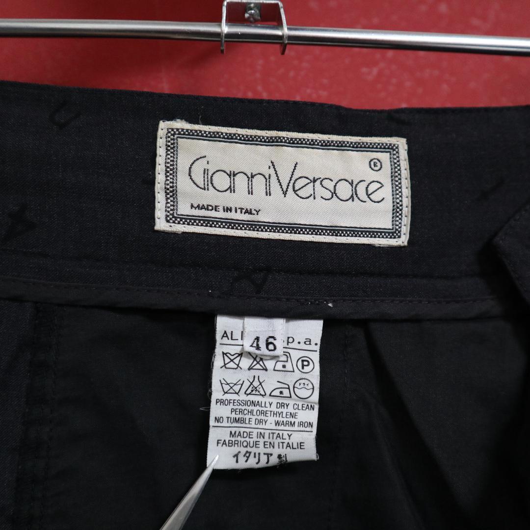Vintage Versace Numeric Pattern Tuck Wide Slacks Size 46