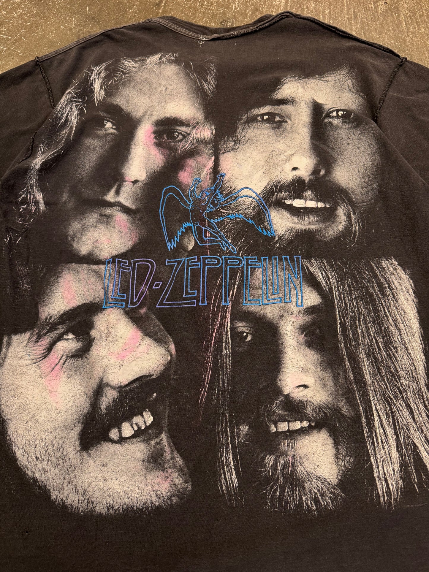 Led Zeppelin Pink Floyd Marilyn Manson PRINT T-Shirt Size L