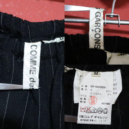 Comme des Garcons 99AW Black & Gold Lame Striped Size M