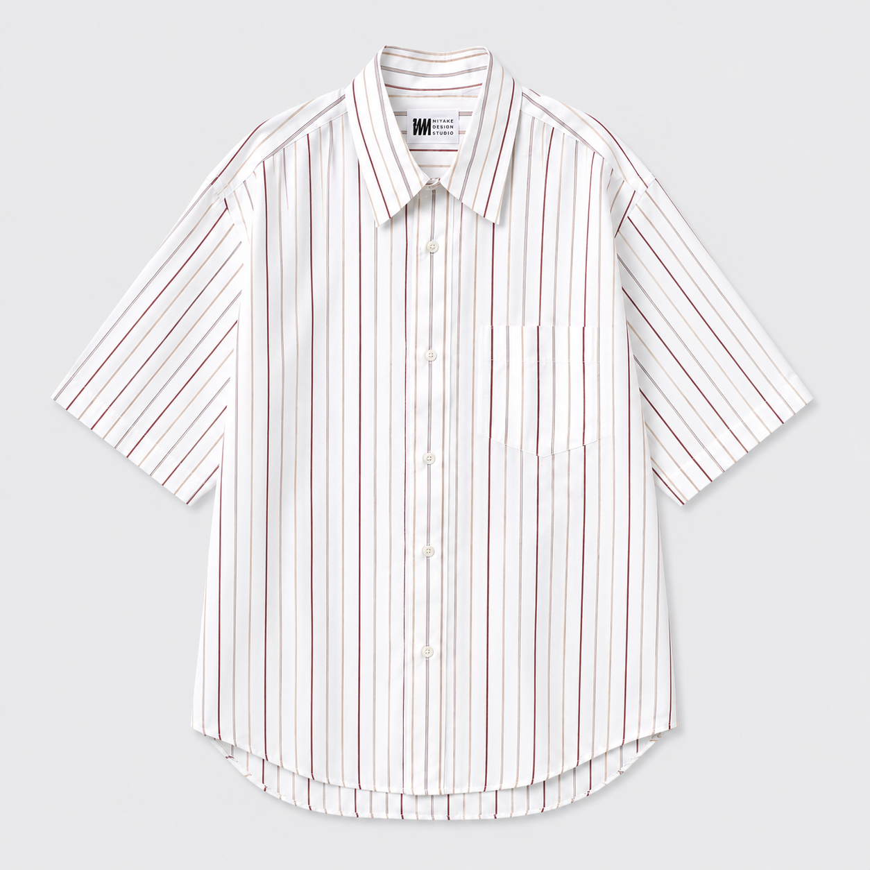 ISSEY MIYAKE Cotton Stripe S/S Shirt White