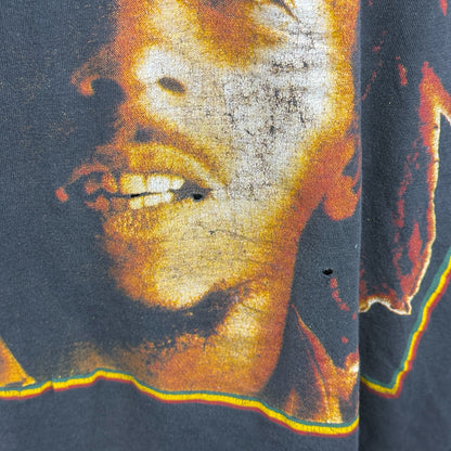 BOB MARLEY 90s Vintage Faded Rasta Print T-Shirt Size L