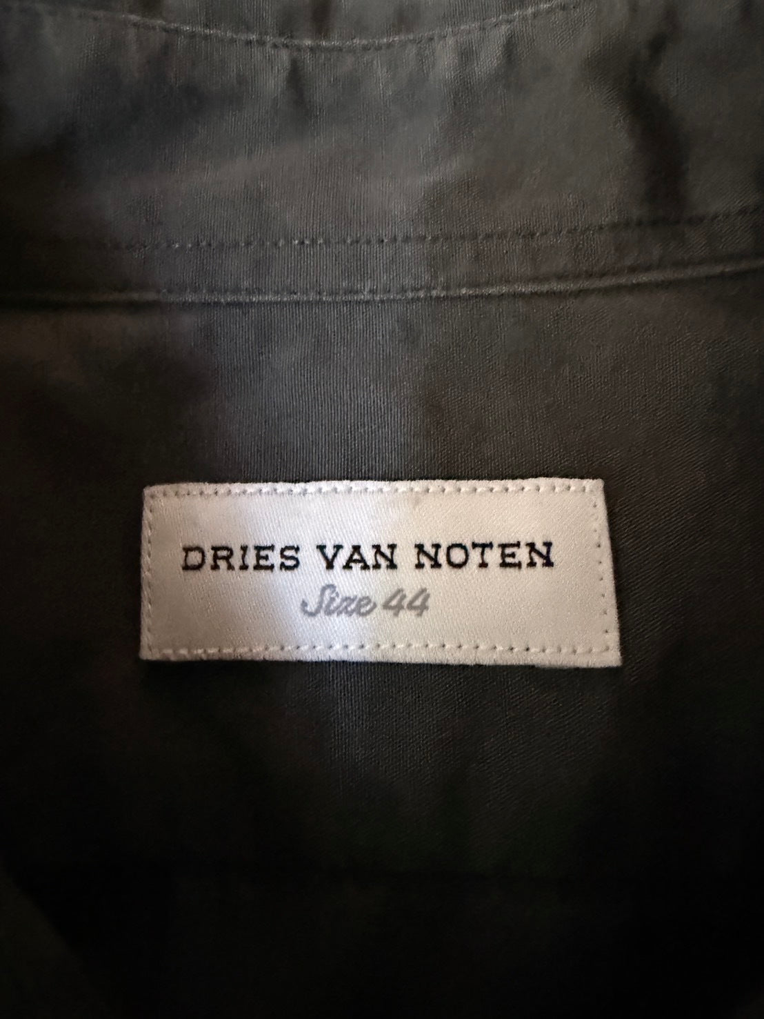 DRIES VAN NOTEN 10s Cotton Darted Dress Shirt Black Size M