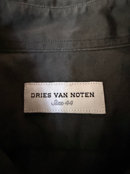 DRIES VAN NOTEN 10s Cotton Darted Dress Shirt Black Size M