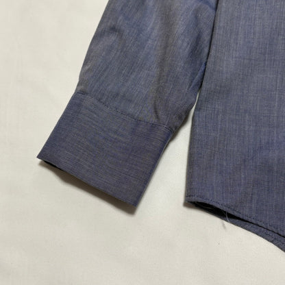 ISSEY MIYAKE Blue Cotton Chambray Band Collar Shirt Size L