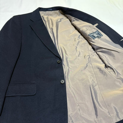 Burberrys 90s Navy Wool Melton Tailored Jacket