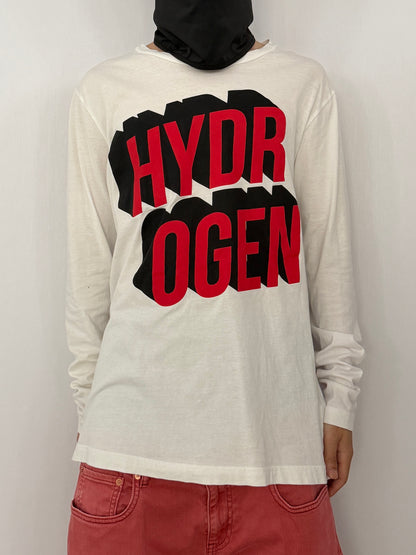 HYDROGEN White Cotton Long Sleeve T-Shirt Size L