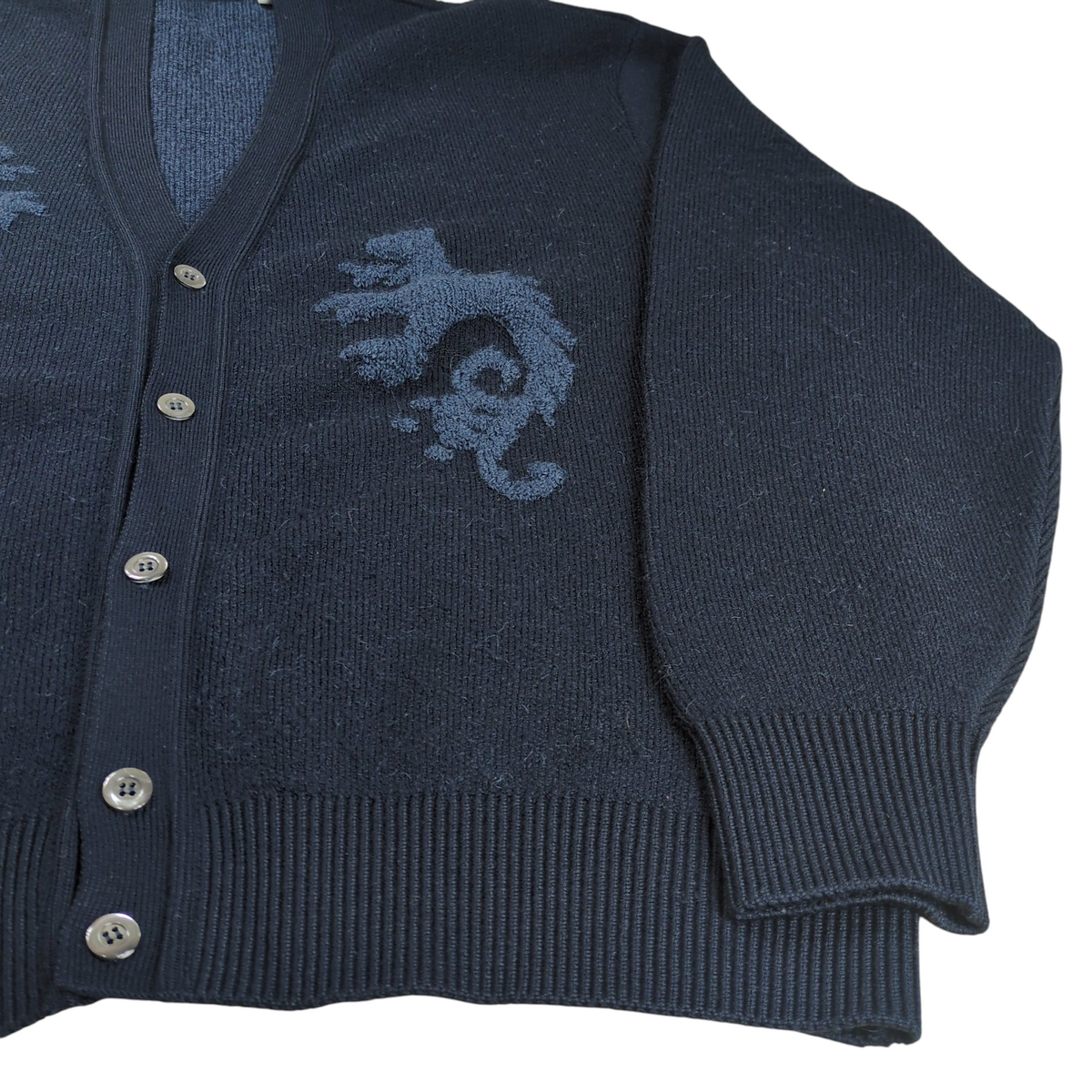 Hermes Twin Dragon Motif Oversized Cardigan Size L