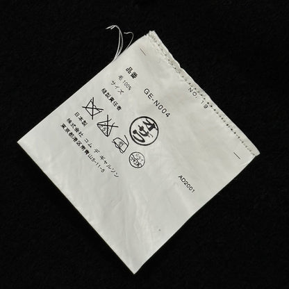 COMME des GARCONS 02SS Cut-Out Wool Cape Black Jacket Size FREE
