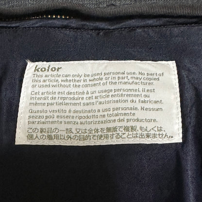 kolor Dark Gray Bal Collar Coat Checkered Liner