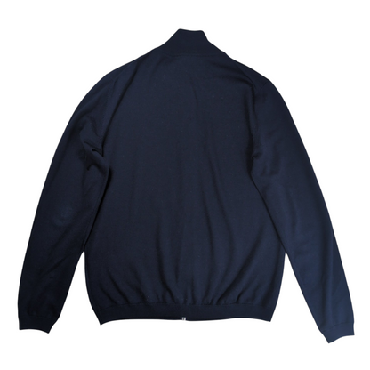 Prada Navy Virgin Wool Zip Up Drivers Knit Size 48