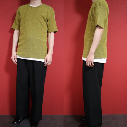 Issey Miyake Yellow Oversized 3D Patterned T-Shirt Size M