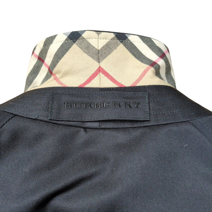 BURBERRY LONDON Black Burberry Check Balmacaan Coat
