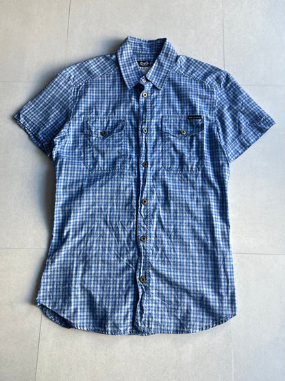 Dolce & Gabbana Blue D&G Message Long Sleeve Shirt Size M