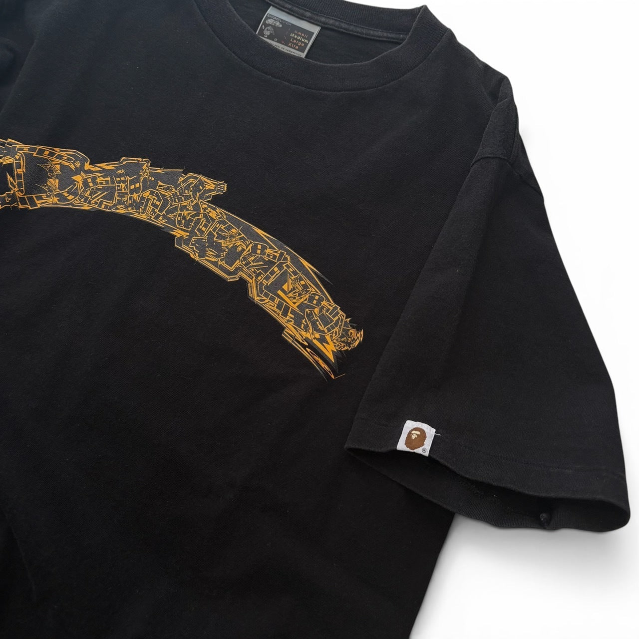 Japanese Brand Y2K A BATHING APE Text Tee Black Size M
