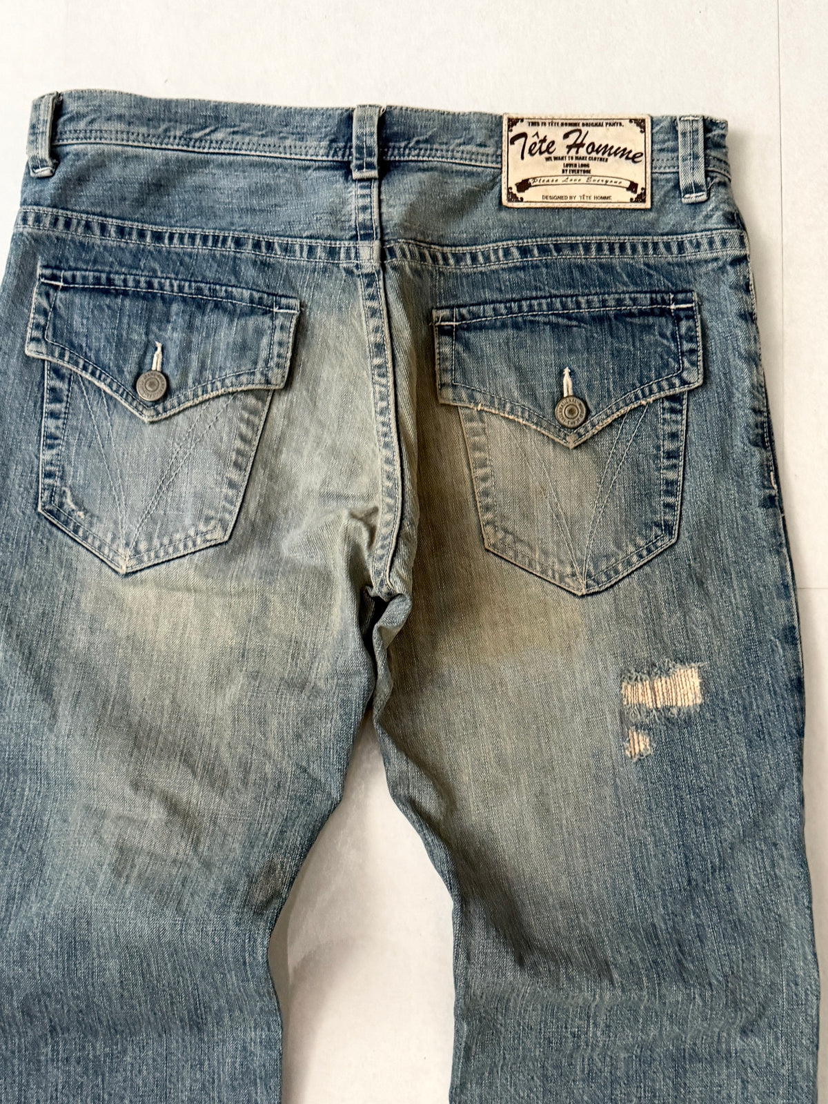 TETE HOMME Damaged Wide Pants Size LL