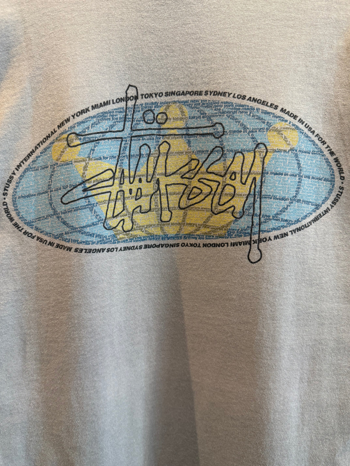Stussy Vintage 90s-00s graphic print tee Gray Size M