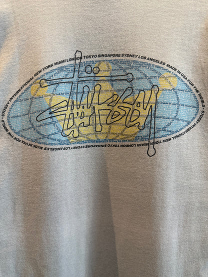 Stussy Vintage 90s-00s graphic print tee Gray Size M