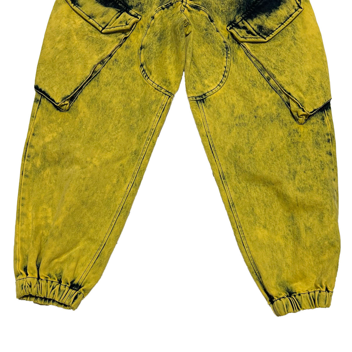MARQUES ALMEIDA AW20 Acid Washed Cotton Pants Yellow Size S