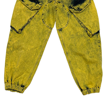 MARQUES ALMEIDA AW20 Acid Washed Cotton Pants Yellow Size S