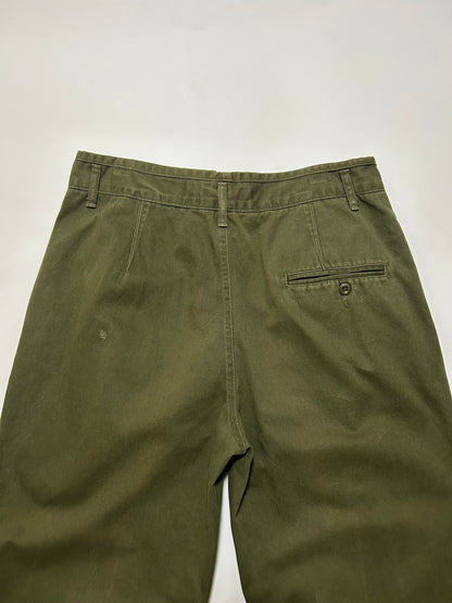 MARITHE FRANCOIS GIRBAUD 80s Olive Chino Trousers Size S