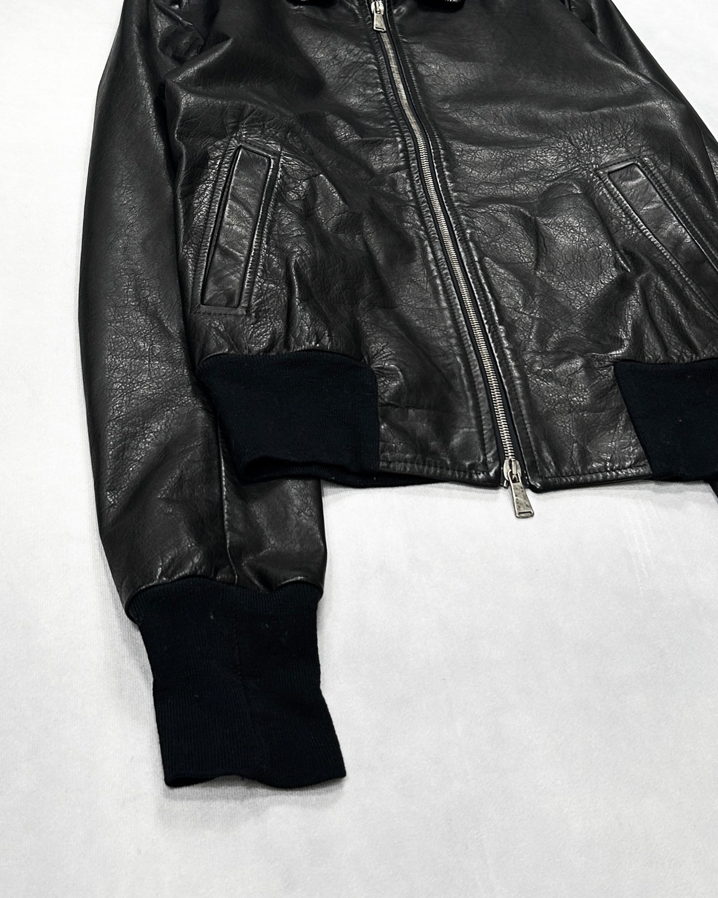 10sei0otto GUIDI Leather Slim Zip Blouson Size 44