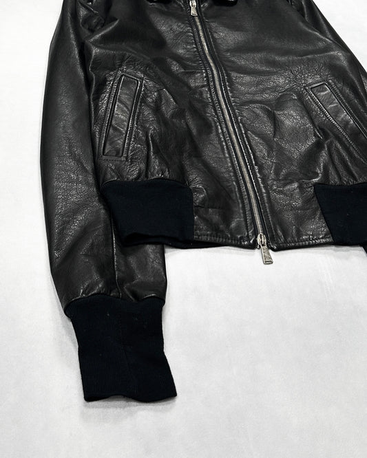10sei0otto GUIDI Leather Slim Zip Blouson Size 44