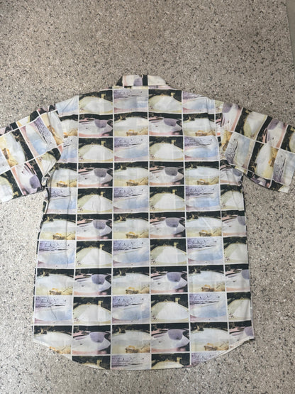 STUSSY Skate Pool All Over Print Shirt Size L