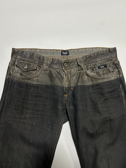 Dolce & Gabbana D&G 2000s Low Rise Two-Tone Jeans Size 34