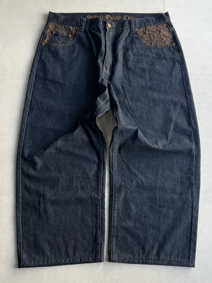 Vintage "STRAIT OUTTA CALI" Wide Buggy Denim Jeans Size 40
