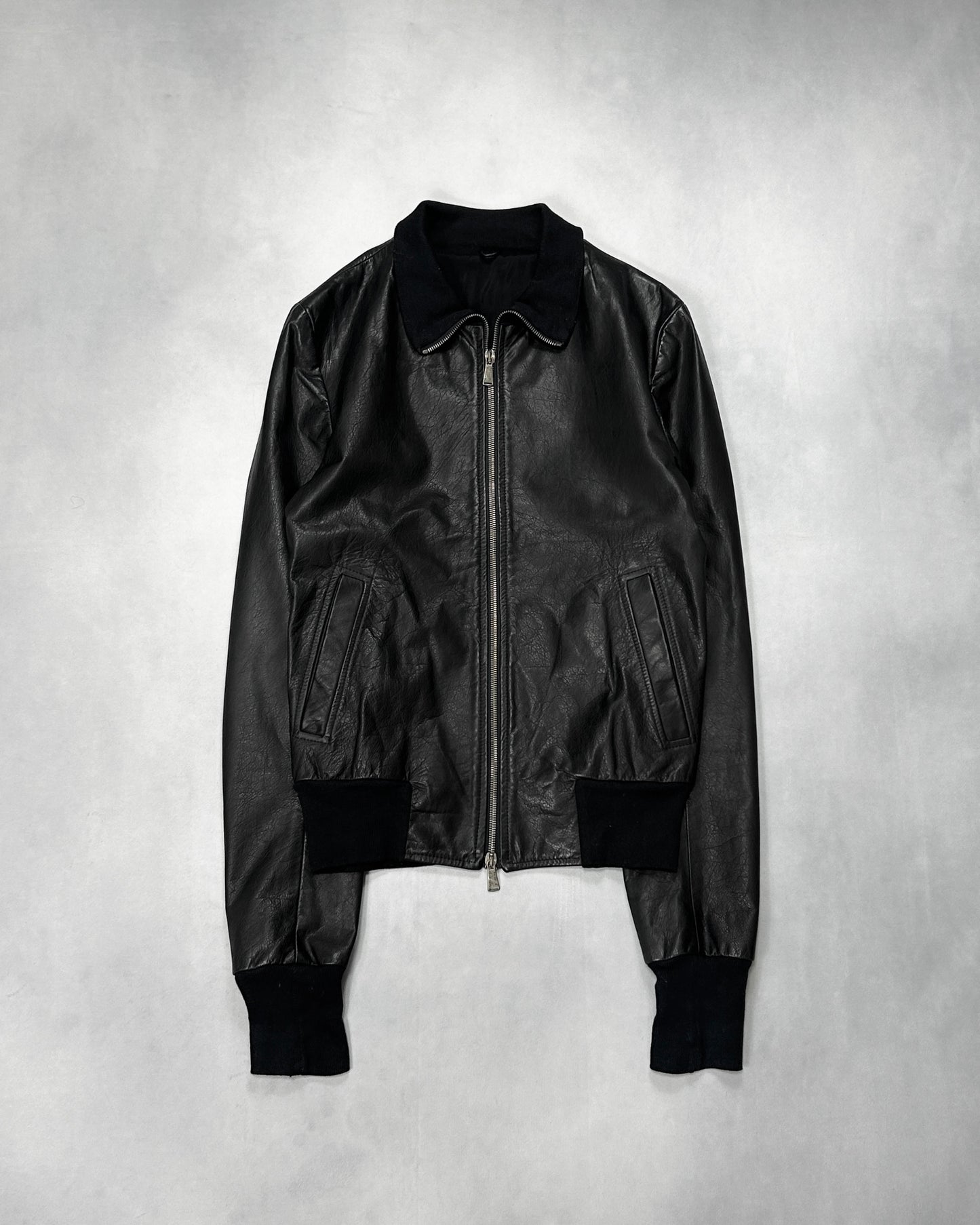 10sei0otto GUIDI Leather Slim Zip Blouson Size 44