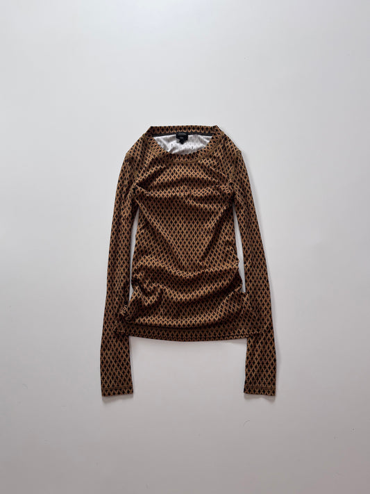 Jean Paul Gaultier Brown Henley Shirt Size XS