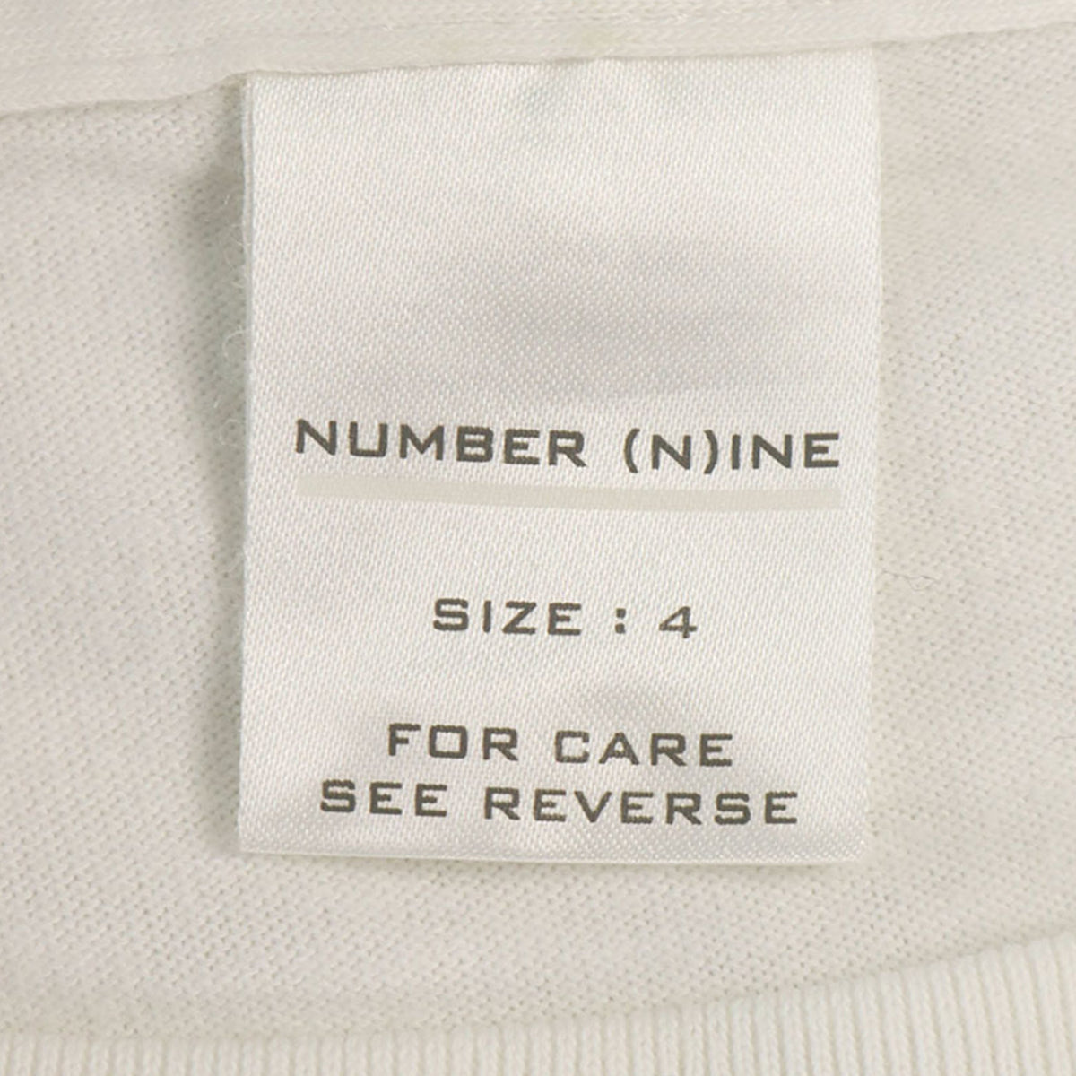 NUMBER (N)INE 2002 S/S Cotton T-Shirt White/Black Size 4