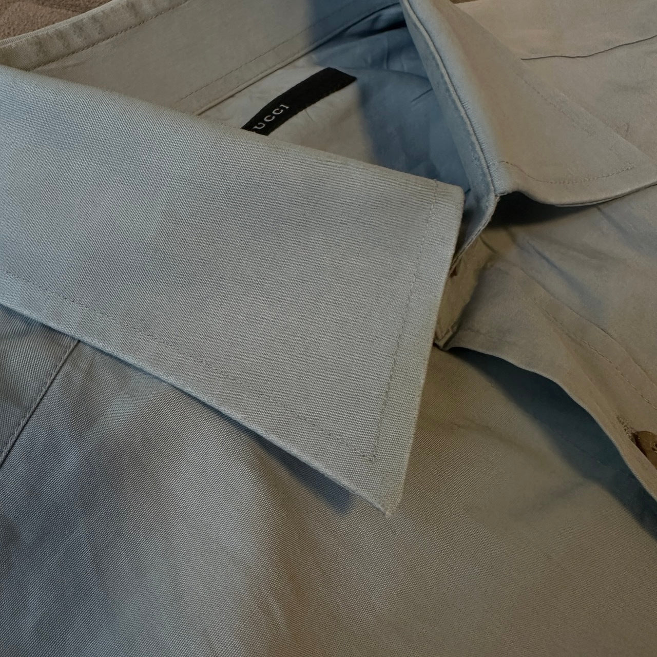 GUCCI 2000s Cotton Stand Collar Jacket Blue-Grey Size M