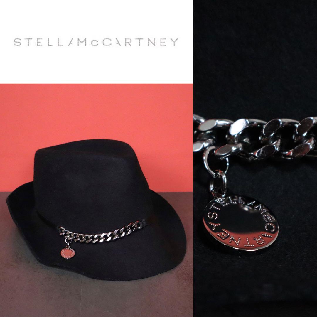Stella McCartney Black Wool Chain Design Asymmetric Size 57