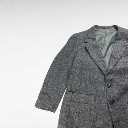 Harris Tweed Wool Tailored Jacket Gray Size M