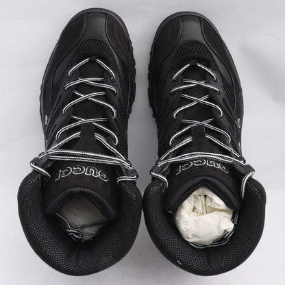 GUCCI Mesh Panelled Lace-up Boots Black Size 8 1/2