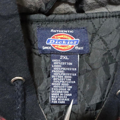 Dickies Plaid Hooded Oversized Zip Coat Red Black Size 2XL