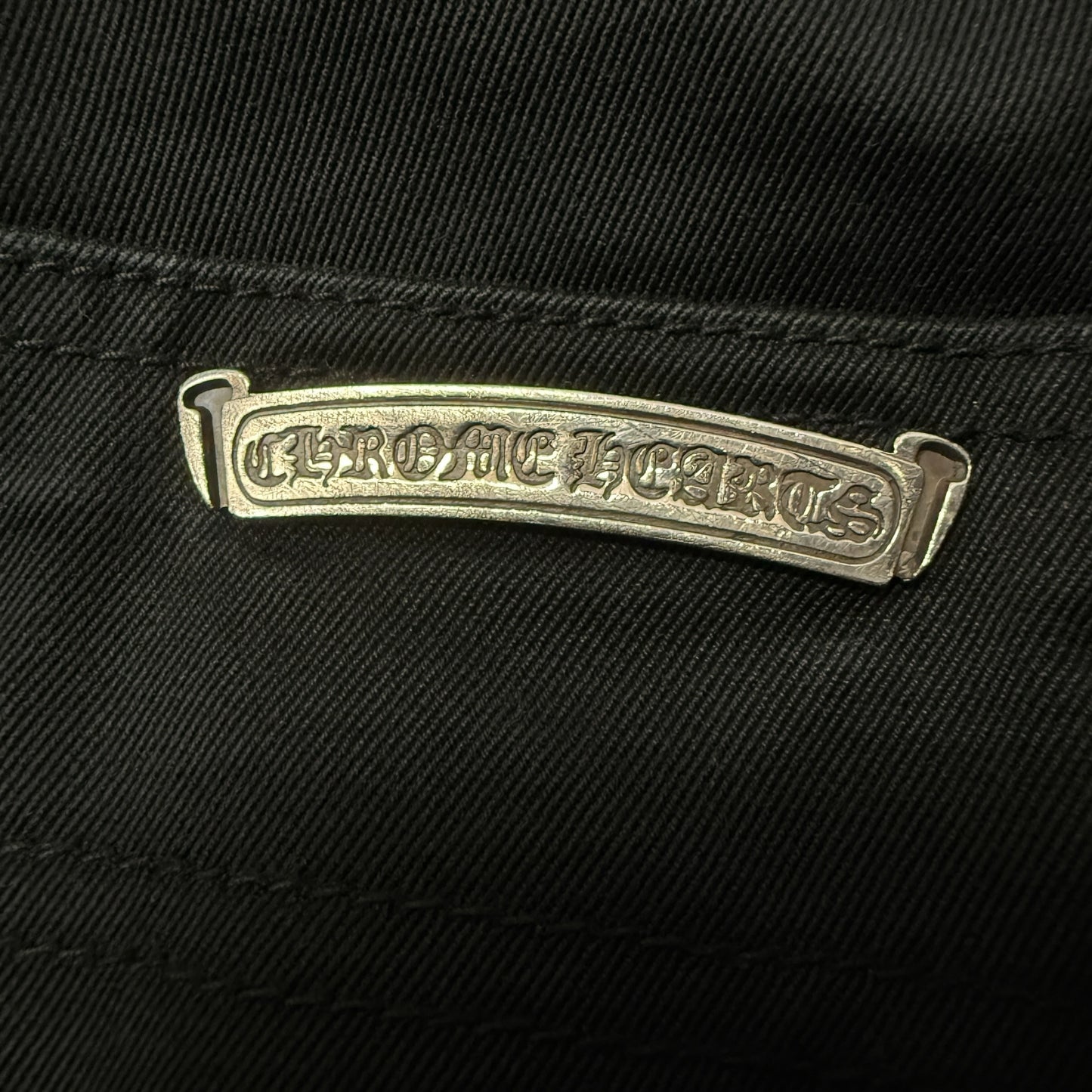 CHROME HEARTS Black Silver 925 Double Work Pants Size 32