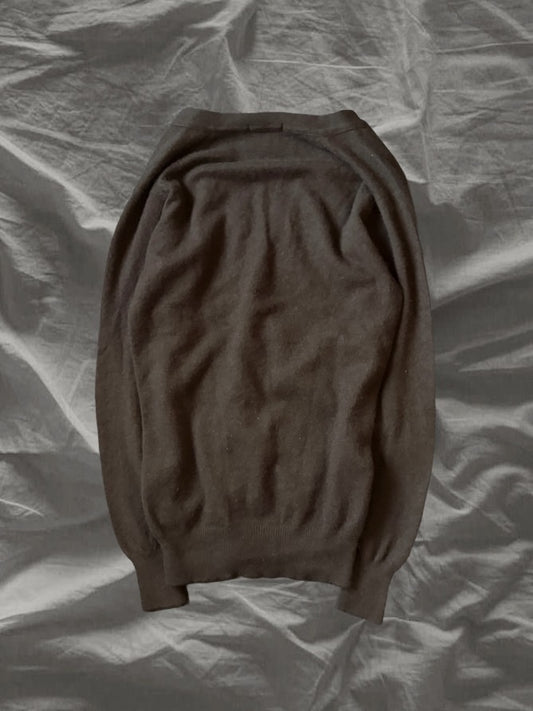 Y's AW00 Cashmere Deep V-Neck Sweater Brown