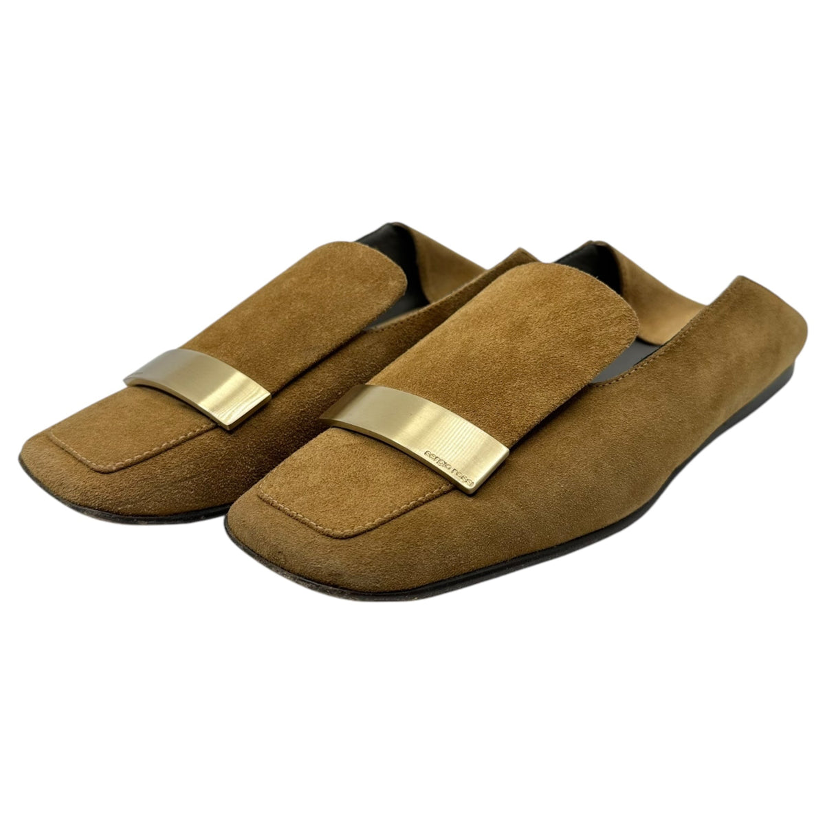 Sergio Rossi 23SS Metal Plate Loafers Beige Size 5 1/2